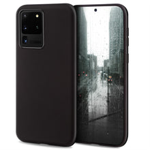 Carica l&#39;immagine nel visualizzatore di Gallery, Moozy Minimalist Series Silicone Case for Samsung S20 Ultra, Black - Matte Finish Slim Soft TPU Cover
