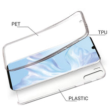 Lade das Bild in den Galerie-Viewer, Moozy 360 Degree Case for Huawei P30 Pro - Transparent Full body Slim Cover - Hard PC Back and Soft TPU Silicone Front
