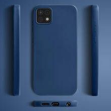 Załaduj obraz do przeglądarki galerii, Moozy Lifestyle. Silicone Case for Samsung A22 5G, Midnight Blue - Liquid Silicone Lightweight Cover with Matte Finish and Soft Microfiber Lining, Premium Silicone Case
