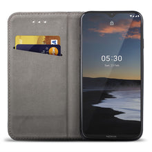 Carica l&#39;immagine nel visualizzatore di Gallery, Moozy Case Flip Cover for Nokia 5.3, Black - Smart Magnetic Flip Case with Card Holder and Stand
