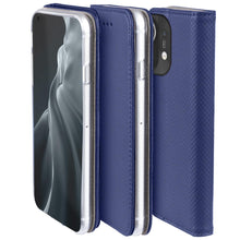 Lade das Bild in den Galerie-Viewer, Moozy Case Flip Cover for Xiaomi Mi 11, Dark Blue - Smart Magnetic Flip Case Flip Folio Wallet Case with Card Holder and Stand, Credit Card Slots
