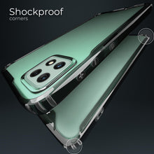 Załaduj obraz do przeglądarki galerii, Moozy Xframe Shockproof Case for Samsung A22 5G - Black Rim Transparent Case, Double Colour Clear Hybrid Cover with Shock Absorbing TPU Rim
