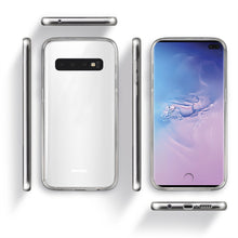 Charger l&#39;image dans la galerie, Moozy 360 Degree Case for Samsung S10 Plus - Transparent Full body Slim Cover - Hard PC Back and Soft TPU Silicone Front
