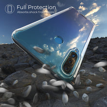 Załaduj obraz do przeglądarki galerii, Moozy Xframe Shockproof Case for Huawei P30 Lite - Transparent Rim Case, Double Colour Clear Hybrid Cover with Shock Absorbing TPU Rim
