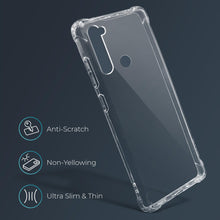 Cargar imagen en el visor de la galería, Moozy Shock Proof Silicone Case for Xiaomi Redmi Note 8T - Transparent Crystal Clear Phone Case Soft TPU Cover
