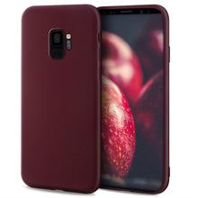 Załaduj obraz do przeglądarki galerii, Moozy Minimalist Series Silicone Case for Samsung S9, Wine Red - Matte Finish Slim Soft TPU Cover
