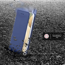 Charger l&#39;image dans la galerie, Moozy Case Flip Cover for Samsung A12, Dark Blue - Smart Magnetic Flip Case with Card Holder and Stand
