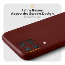 Afbeelding in Gallery-weergave laden, Moozy Minimalist Series Silicone Case for Samsung A12, Wine Red - Matte Finish Lightweight Mobile Phone Case Slim Soft Protective
