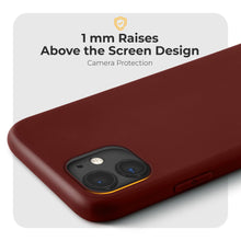 Ladda upp bild till gallerivisning, Moozy Minimalist Series Silicone Case for iPhone 11, Wine Red - Matte Finish Slim Soft TPU Cover
