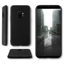 Carica l&#39;immagine nel visualizzatore di Gallery, Moozy Minimalist Series Silicone Case for Samsung S9, Black - Matte Finish Slim Soft TPU Cover
