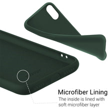 Załaduj obraz do przeglądarki galerii, Moozy Lifestyle. Designed for iPhone X and iPhone XS Case, Dark Green - Liquid Silicone Cover with Matte Finish and Soft Microfiber Lining
