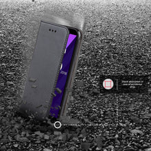 Cargar imagen en el visor de la galería, Moozy Case Flip Cover for Huawei Y6 2018, Black - Smart Magnetic Flip Case with Card Holder and Stand
