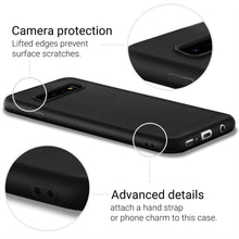 Cargar imagen en el visor de la galería, Moozy Minimalist Series Silicone Case for Samsung S10, Black - Matte Finish Slim Soft TPU Cover
