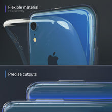 Charger l&#39;image dans la galerie, Moozy 360 Degree Case for iPhone XR - Full body Front and Back Slim Clear Transparent TPU Silicone Gel Cover
