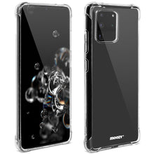 Carica l&#39;immagine nel visualizzatore di Gallery, Moozy Shock Proof Silicone Case for Samsung S20 Ultra - Transparent Crystal Clear Phone Case Soft TPU Cover
