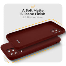 Ladda upp bild till gallerivisning, Moozy Minimalist Series Silicone Case for Samsung A12, Wine Red - Matte Finish Lightweight Mobile Phone Case Slim Soft Protective
