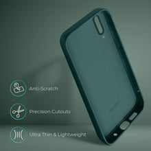 Charger l&#39;image dans la galerie, Moozy Lifestyle. Silicone Case for Samsung A50, Dark Green - Liquid Silicone Lightweight Cover with Matte Finish and Soft Microfiber Lining, Premium Silicone Case
