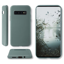 Carica l&#39;immagine nel visualizzatore di Gallery, Moozy Minimalist Series Silicone Case for Samsung S10, Blue Grey - Matte Finish Slim Soft TPU Cover
