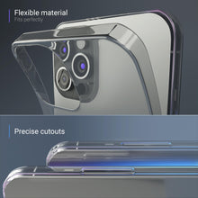 Carica l&#39;immagine nel visualizzatore di Gallery, Moozy 360 Degree Case for iPhone 12 Pro Max - Full body Front and Back Slim Clear Transparent TPU Silicone Gel Cover
