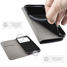 Ladda upp bild till gallerivisning, Moozy Case Flip Cover for Xiaomi Mi 11 Ultra, Black - Smart Magnetic Flip Case Flip Folio Wallet Case with Card Holder and Stand, Credit Card Slots
