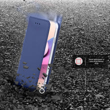 Załaduj obraz do przeglądarki galerii, Moozy Case Flip Cover for Xiaomi Redmi Note 10 and Redmi Note 10S, Dark Blue - Smart Magnetic Flip Case Flip Folio Wallet Case
