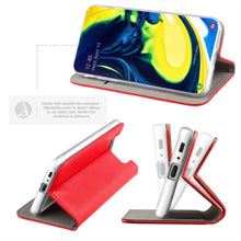 Lade das Bild in den Galerie-Viewer, Moozy Case Flip Cover for Samsung A80, Red - Smart Magnetic Flip Case with Card Holder and Stand
