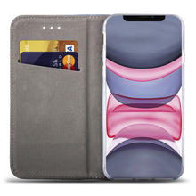 Cargar imagen en el visor de la galería, Moozy Case Flip Cover for iPhone 11, Dark Blue - Smart Magnetic Flip Case with Card Holder and Stand
