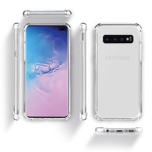 Afbeelding in Gallery-weergave laden, Moozy Shock Proof Silicone Case for Samsung S10 Plus - Transparent Crystal Clear Phone Case Soft TPU Cover
