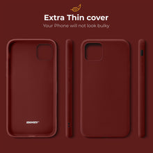 Charger l&#39;image dans la galerie, Moozy Minimalist Series Silicone Case for iPhone 11 Pro, Wine Red - Matte Finish Slim Soft TPU Cover
