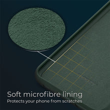 Cargar imagen en el visor de la galería, Moozy Lifestyle. Designed for iPhone 12 mini Case, Dark Green - Liquid Silicone Cover with Matte Finish and Soft Microfiber Lining
