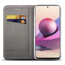 Load image into Gallery viewer, Moozy Case Flip Cover for Xiaomi Redmi Note 10 and Redmi Note 10S, Dark Blue - Smart Magnetic Flip Case Flip Folio Wallet Case
