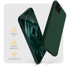 Charger l&#39;image dans la galerie, Moozy Minimalist Series Silicone Case for iPhone 12, iPhone 12 Pro, Midnight Green - Matte Finish Slim Soft TPU Cover
