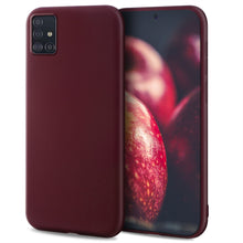 Załaduj obraz do przeglądarki galerii, Moozy Minimalist Series Silicone Case for Samsung A71, Wine Red - Matte Finish Slim Soft TPU Cover
