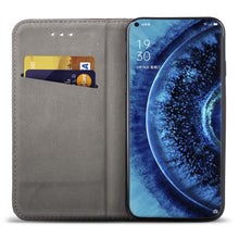 Cargar imagen en el visor de la galería, Moozy Case Flip Cover for Oppo Find X2 Pro, Black - Smart Magnetic Flip Case with Card Holder and Stand
