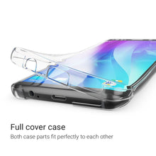 Carica l&#39;immagine nel visualizzatore di Gallery, Moozy 360 Degree Case for Samsung A8 2018 - Full body Front and Back Slim Clear Transparent TPU Silicone Gel Cover
