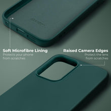 Load image into Gallery viewer, Moozy Lifestyle. Silicone Case for Samsung A13 4G, Dark Green - Liquid Silicone Lightweight Cover with Matte Finish and Soft Microfiber Lining, Premium Silicone Case
