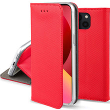 Ladda upp bild till gallerivisning, Moozy Case Flip Cover for iPhone 13, Red - Smart Magnetic Flip Case Flip Folio Wallet Case with Card Holder and Stand, Credit Card Slots10,99
