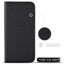 Cargar imagen en el visor de la galería, Moozy Case Flip Cover for Xiaomi Mi 9 Lite, Mi A3 Lite, Black - Smart Magnetic Flip Case with Card Holder and Stand
