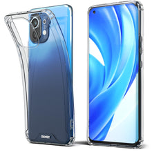 Afbeelding in Gallery-weergave laden, Moozy Xframe Shockproof Case for Xiaomi Mi 11 - Transparent Rim Case, Double Colour Clear Hybrid Cover with Shock Absorbing TPU Rim
