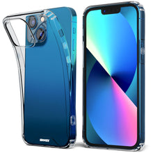 Carica l&#39;immagine nel visualizzatore di Gallery, Moozy Xframe Shockproof Case for iPhone 13 - Transparent Rim Case, Double Colour Clear Hybrid Cover with Shock Absorbing TPU Rim
