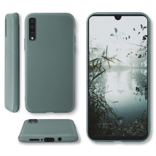 Afbeelding in Gallery-weergave laden, Moozy Minimalist Series Silicone Case for Samsung A50, Blue Grey - Matte Finish Slim Soft TPU Cover

