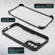 Załaduj obraz do przeglądarki galerii, Moozy 360 Case for Samsung S21 FE - Black Rim Transparent Case, Full Body Double-sided Protection, Cover with Built-in Screen Protector
