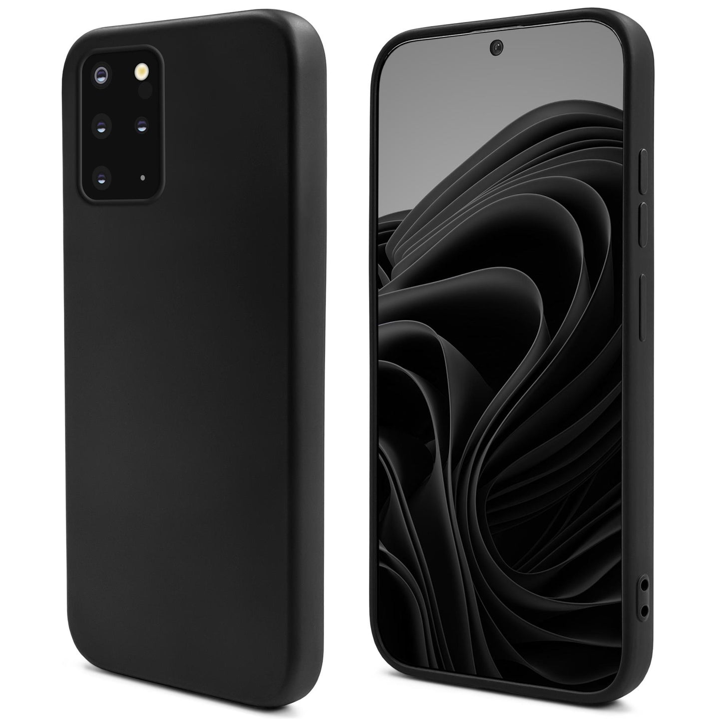 Moozy Lifestyle. Silicone Case for Samsung S20 Plus, Black - Liquid Silicone Lightweight Cover with Matte Finish and Soft Microfiber Lining, Premium Silicone Case