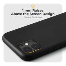 Charger l&#39;image dans la galerie, Moozy Minimalist Series Silicone Case for iPhone 11, Black - Matte Finish Slim Soft TPU Cover
