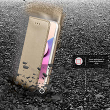 Lade das Bild in den Galerie-Viewer, Moozy Case Flip Cover for Xiaomi Redmi Note 10 and Redmi Note 10S, Gold - Smart Magnetic Flip Case Flip Folio Wallet Case
