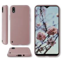 Ladda upp bild till gallerivisning, Moozy Minimalist Series Silicone Case for Samsung A10, Rose Beige - Matte Finish Slim Soft TPU Cover
