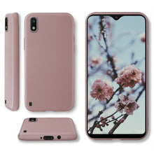 Załaduj obraz do przeglądarki galerii, Moozy Minimalist Series Silicone Case for Samsung A10, Rose Beige - Matte Finish Slim Soft TPU Cover
