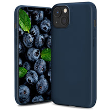 Cargar imagen en el visor de la galería, Moozy Lifestyle. Silicone Case for iPhone 13 Mini, Midnight Blue - Liquid Silicone Lightweight Cover with Matte Finish

