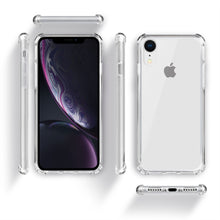 Cargar imagen en el visor de la galería, Moozy Shock Proof Silicone Case for iPhone XR - Transparent Crystal Clear Phone Case Soft TPU Cover

