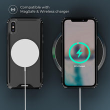 Charger l&#39;image dans la galerie, Moozy Xframe Shockproof Case for iPhone X / iPhone XS - Black Rim Transparent Case, Double Colour Clear Hybrid Cover with Shock Absorbing TPU Rim
